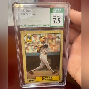 Barry Bonds 1987 Topps Graded Baseball Card RARE